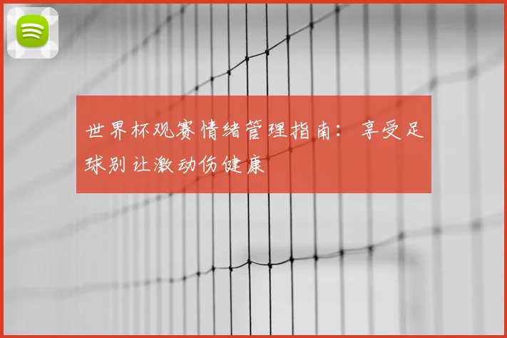 世界杯观赛情绪管理指南：享受足球别让激动伤健康